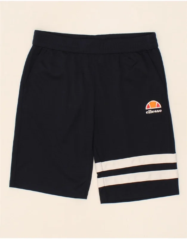 ELLESSE Boys Sport Shorts 11-12 Years Navy Blue Striped