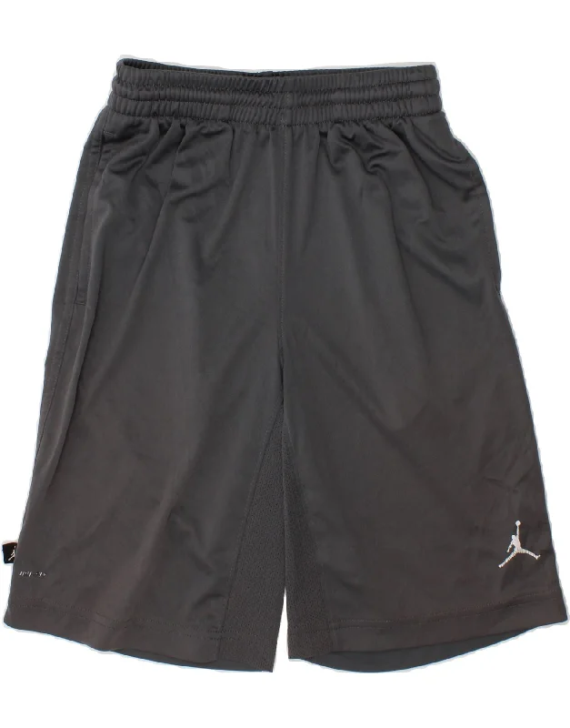 JORDAN Boys Dri Fit Sport Shorts 8-9 Years Small  Grey