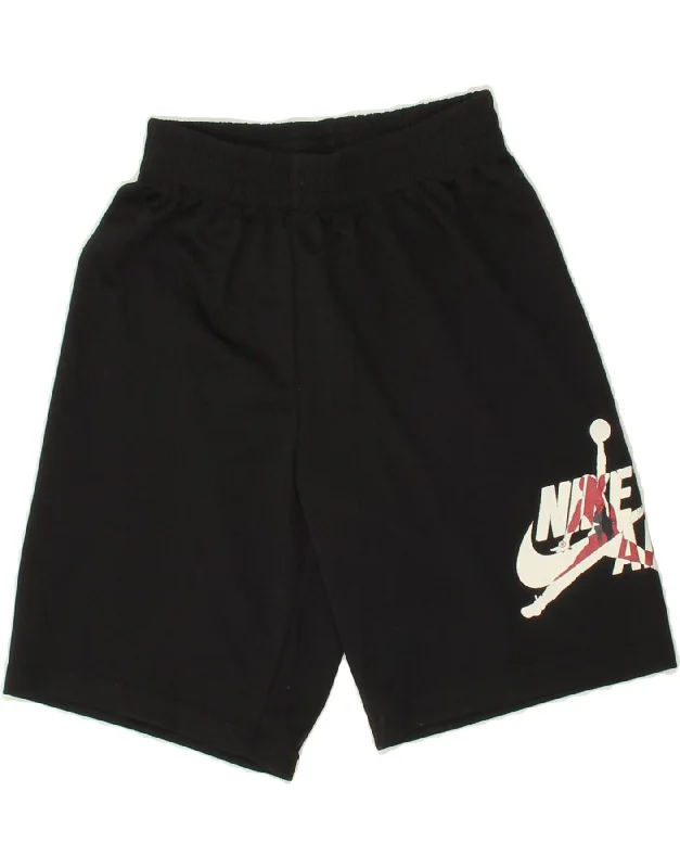 JORDAN Boys Graphic Sport Shorts 8-9 Years Small Black Polyester