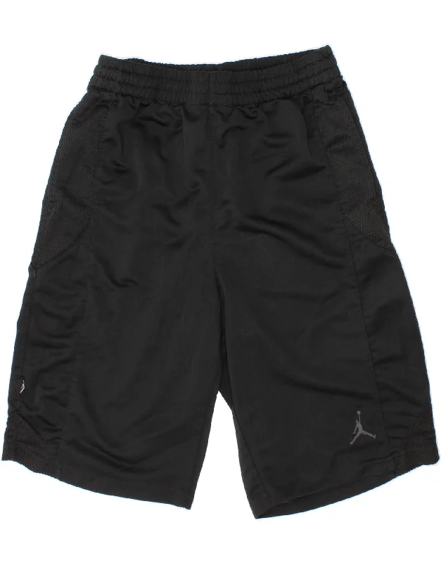 JORDAN Boys Sport Shorts 10-11 Years Medium Black Polyester