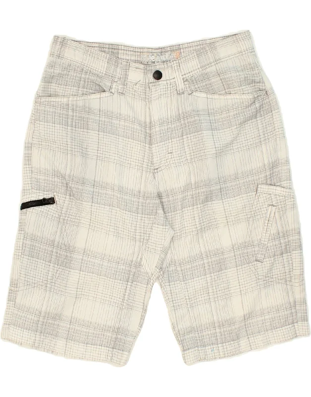 LEE Boys Cargo Shorts 13-14 Years W30  White Check