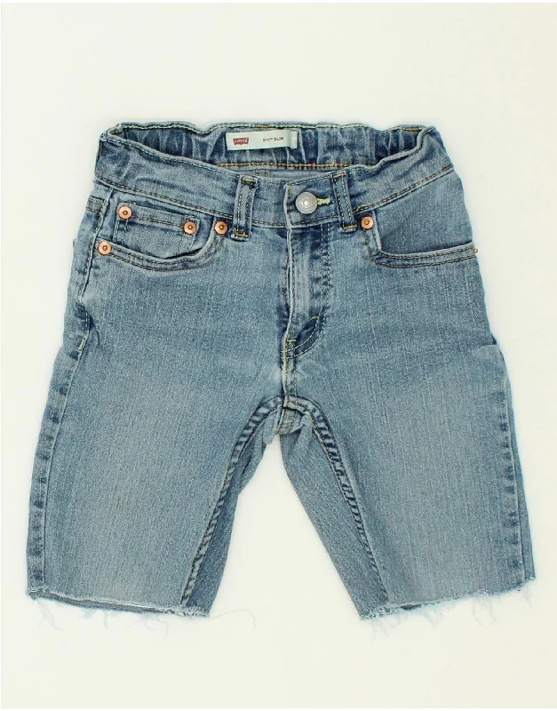 LEVI'S Boys 511 Denim Shorts 5-6 Years W20 Blue Cotton