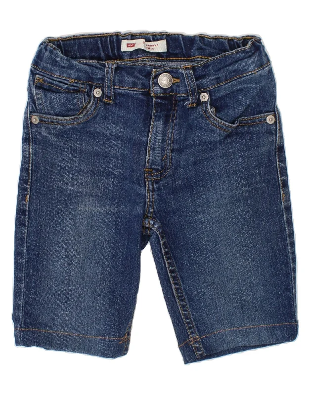 LEVI'S Boys Skinny Denim Shorts 6-7 Years W22 Blue Cotton