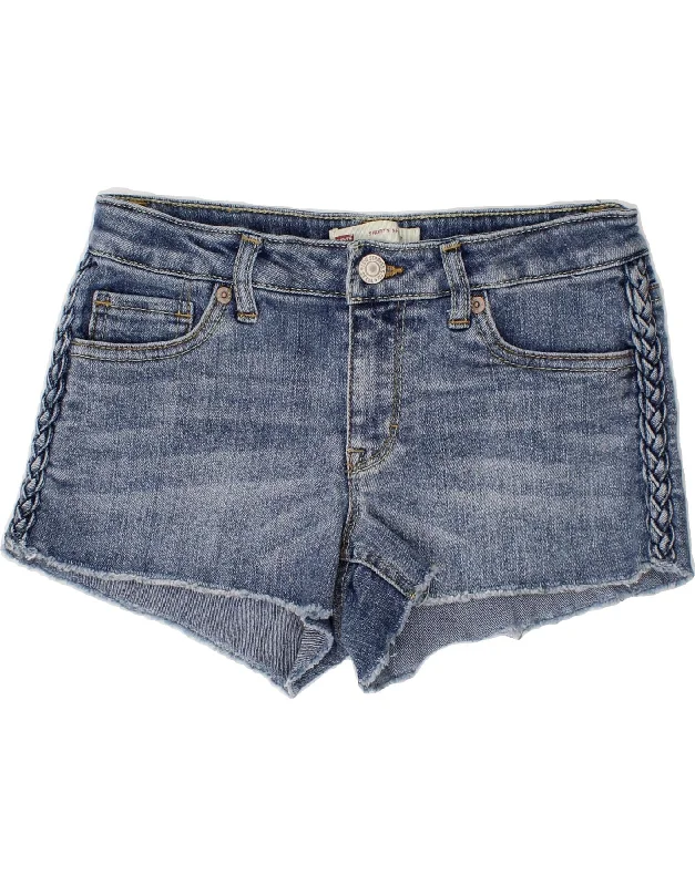 LEVI'S Girls Denim Shorts 11-12 Years W26  Blue Ramie