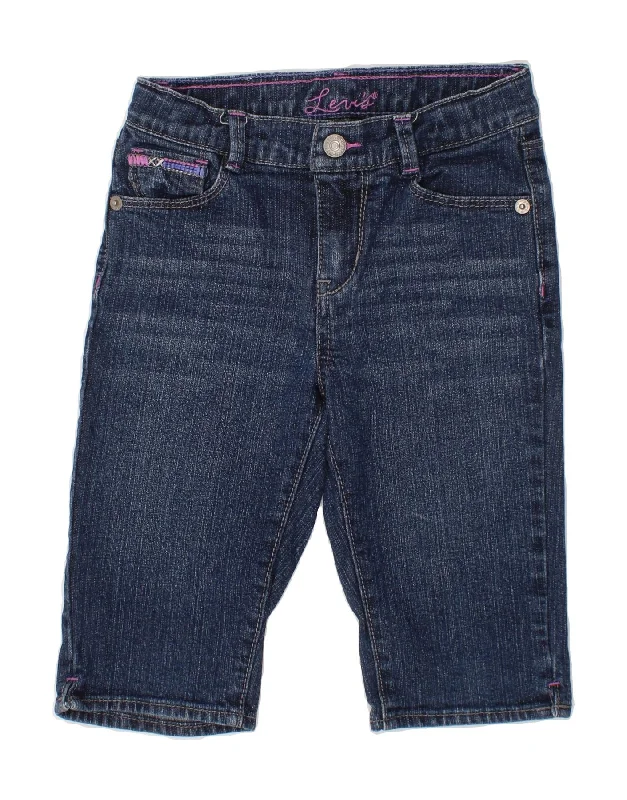 LEVI'S Girls Denim Shorts 5-6 Years W22  Blue Cotton