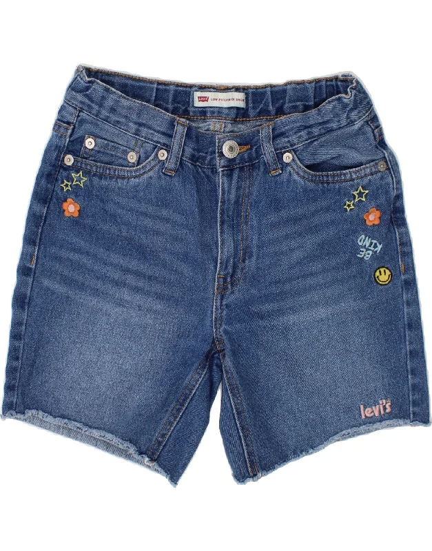 LEVI'S Girls Denim Shorts 9-10 Years W24 Blue Cotton