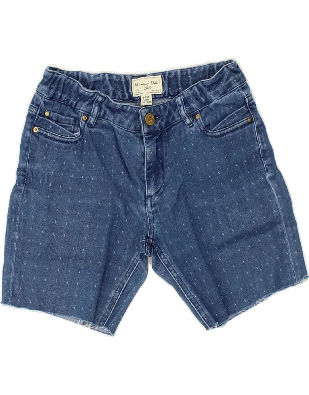 MASSIMO DUTTI Girls Denim Shorts 9-10 Years W22  Blue Spotted Cotton