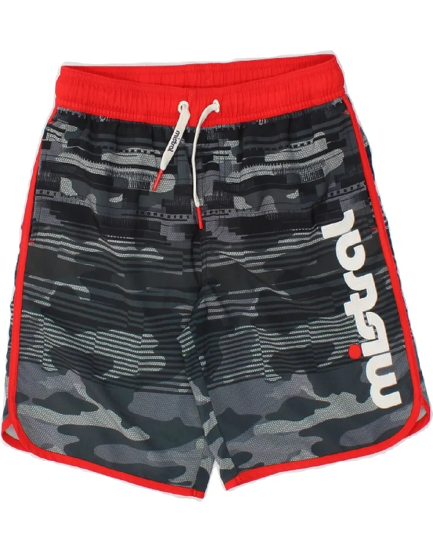 MISTRAL Boys Graphic Sport Shorts 11-12 Years Navy Blue Camouflage