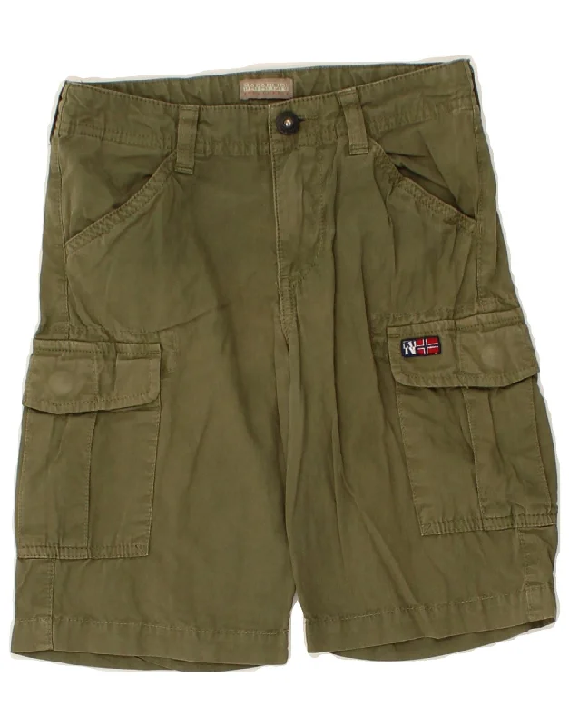 NAPAPIJRI Boys Cargo Shorts 5-6 Years W22  Khaki Cotton