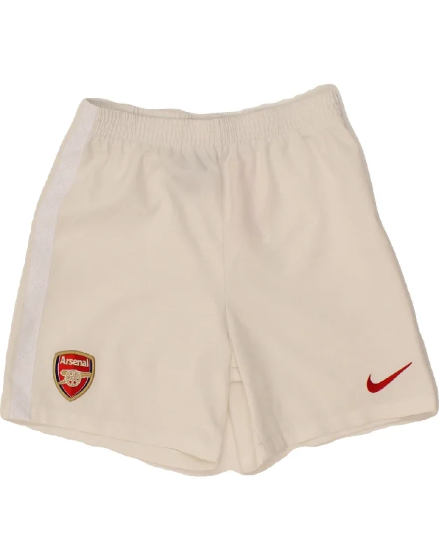 NIKE Boys Arsenal Graphic Sport Shorts 6-7 Years Large Off White