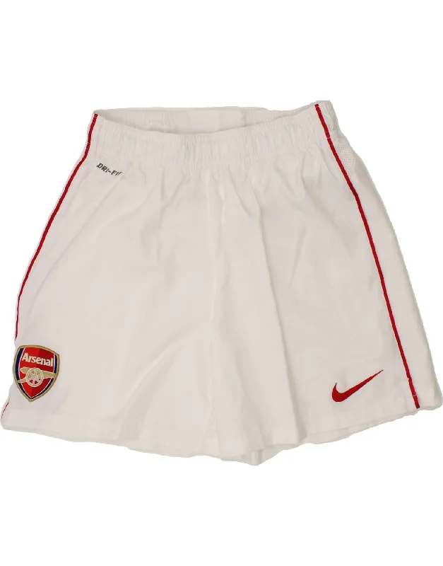 NIKE Boys Arsenal Sport Shorts 8-9 Years Small White Polyester