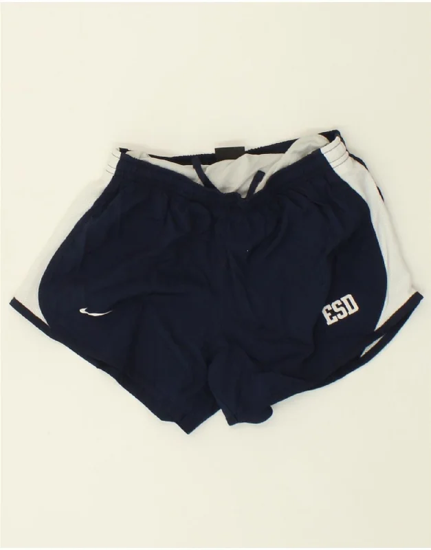 NIKE Boys Dri Fit Sport Shorts 10-11 Years Medium  Navy Blue Colourblock