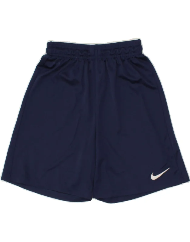 NIKE Boys Dri Fit Sport Shorts 12-13 Years Large  Navy Blue Polyester