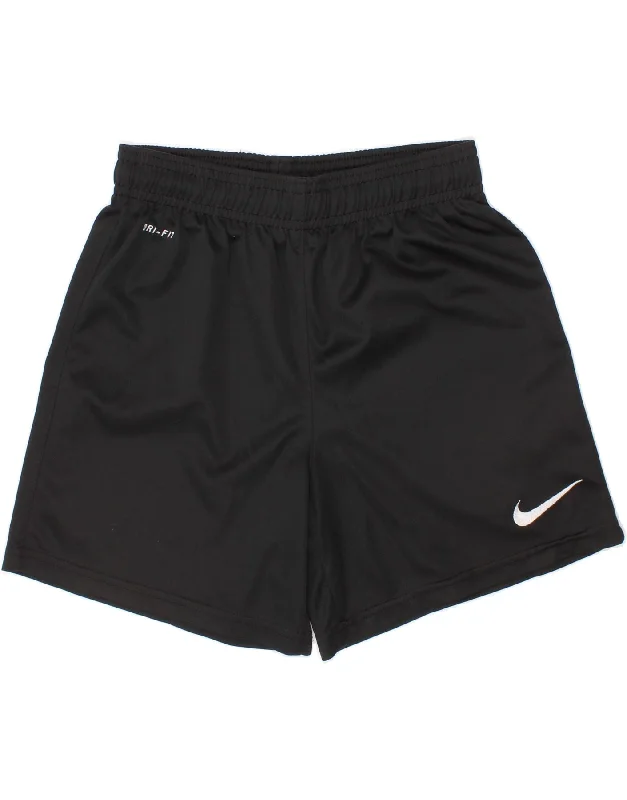 NIKE Boys Dri Fit Sport Shorts 8-9 Years Small Black Polyester