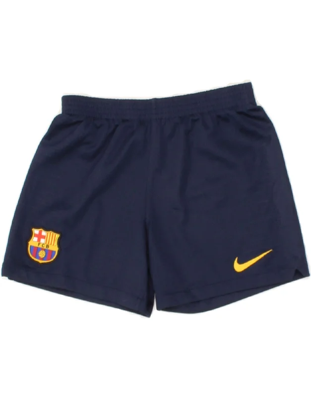 NIKE Boys FCB Sport Shorts 4-5 Years Small  Navy Blue Polyester