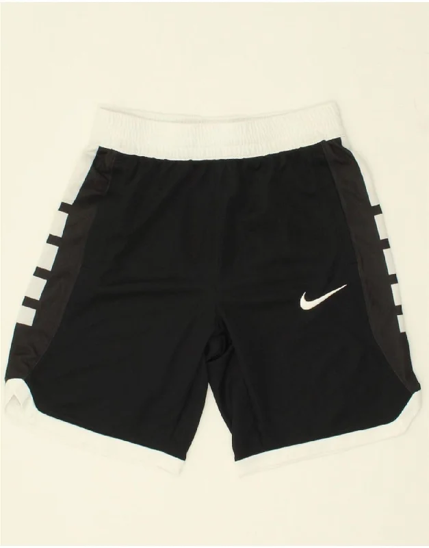 NIKE Boys Graphic Sport Shorts 10-11 Years Medium Black Colourblock