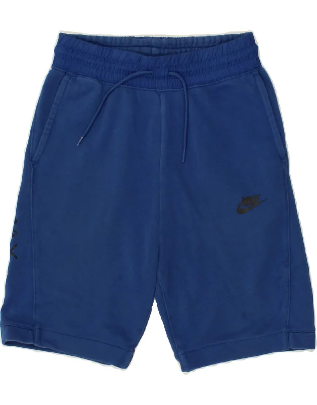 NIKE Boys Graphic Sport Shorts 12-13 Years Large Blue Cotton