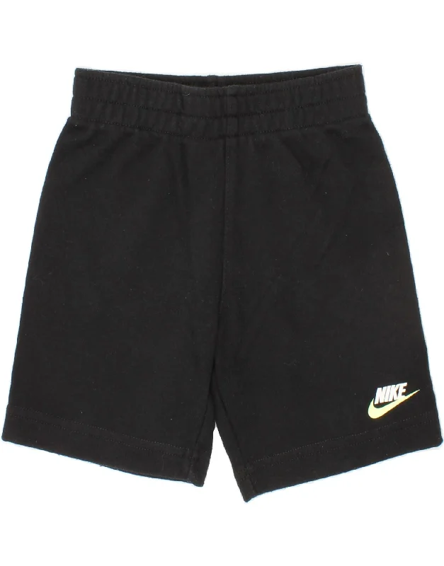 NIKE Boys Graphic Sport Shorts 4-5 Years Small Black Cotton