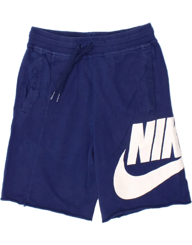 NIKE Boys Graphic Sport Shorts 7-8 Years Medium  Blue Cotton