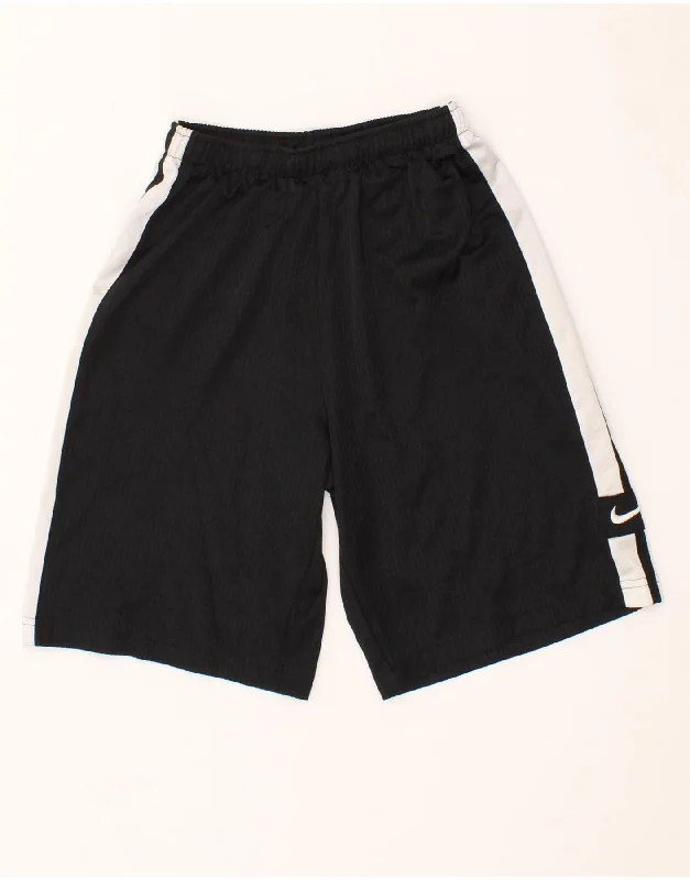 NIKE Boys Sport Shorts 10-11 Years Medium Black Polyester