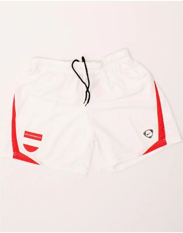 NIKE Boys Sport Shorts 13-14 Years XL White Colourblock Polyester