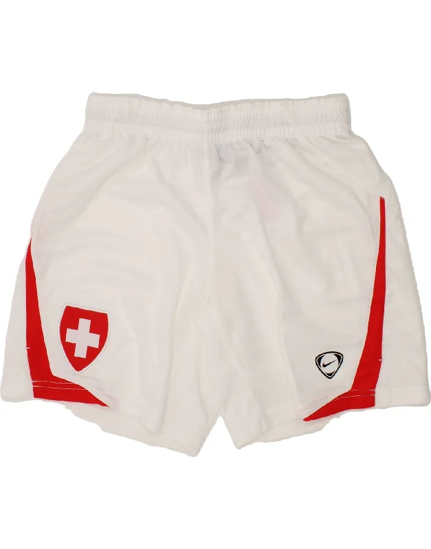 NIKE Boys Switzerland Graphic Sport Shorts 10-11 Years Medium White