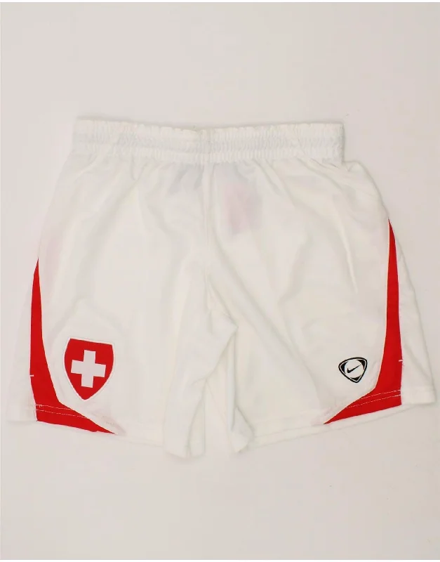 NIKE Boys Switzerland Graphic Sport Shorts 10-11 Years Medium White