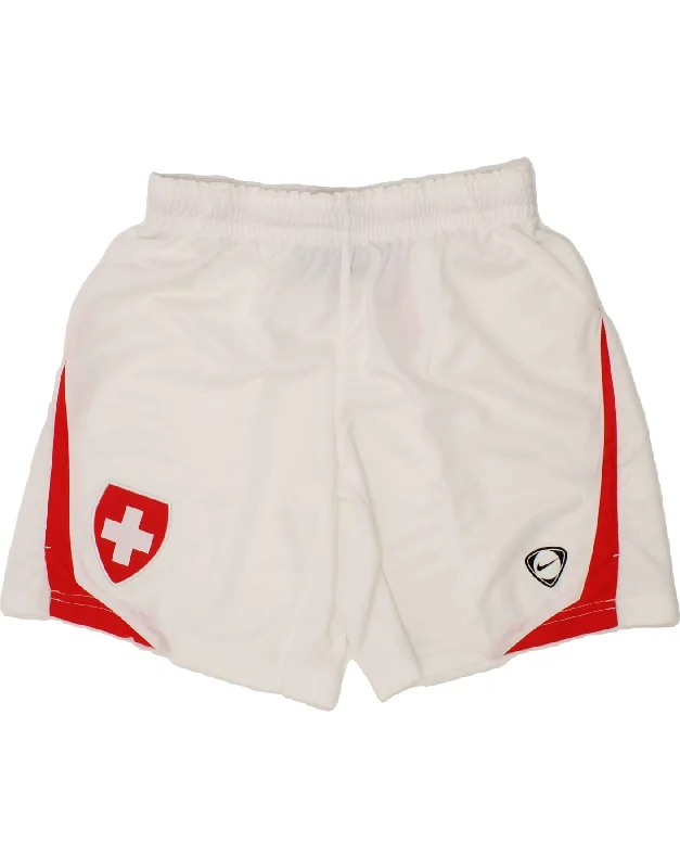 NIKE Boys Switzerland Graphic Sport Shorts 10-11 Years Medium White