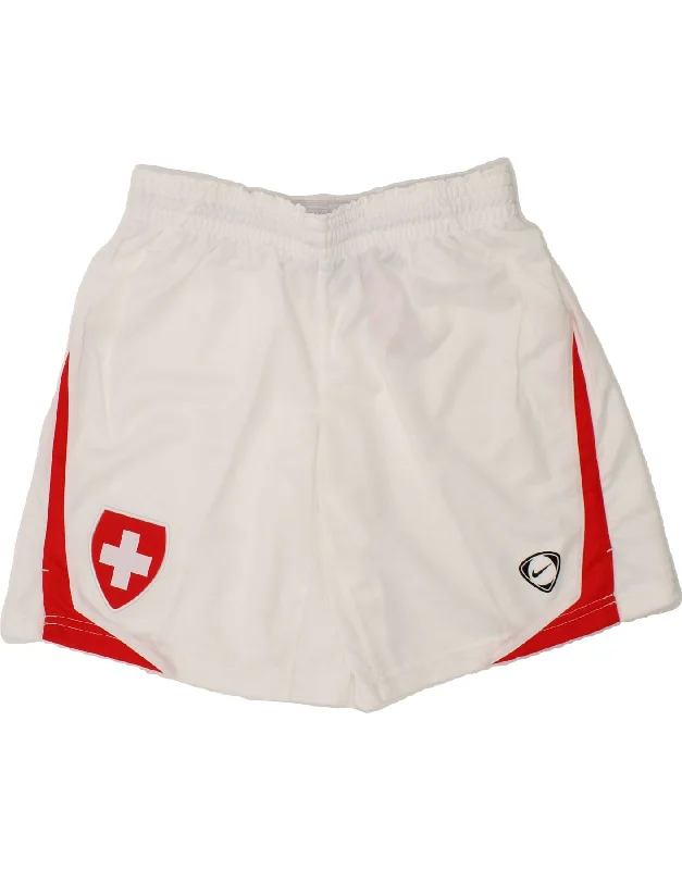 NIKE Boys Switzerland Graphic Sport Shorts 10-11 Years Medium White