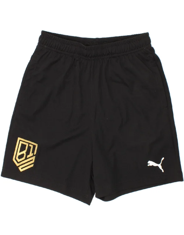 PUMA Boys Graphic Sport Shorts 11-12 Years Black Polyester