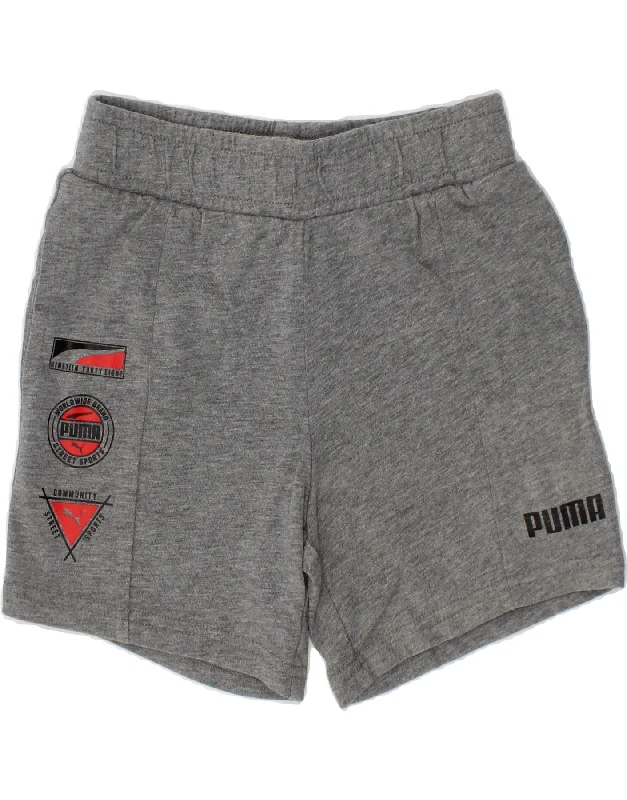 PUMA Boys Graphic Sport Shorts 5-6 Years Grey