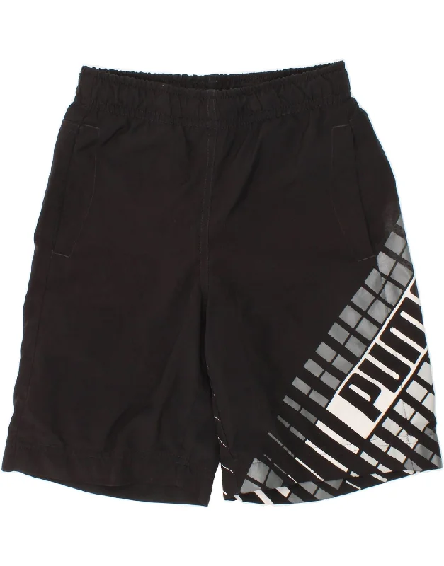 PUMA Boys Graphic Sport Shorts 7-8 Years Black