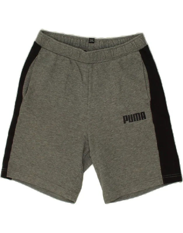 PUMA Boys Sport Shorts 13-14 Years XL Grey Colourblock