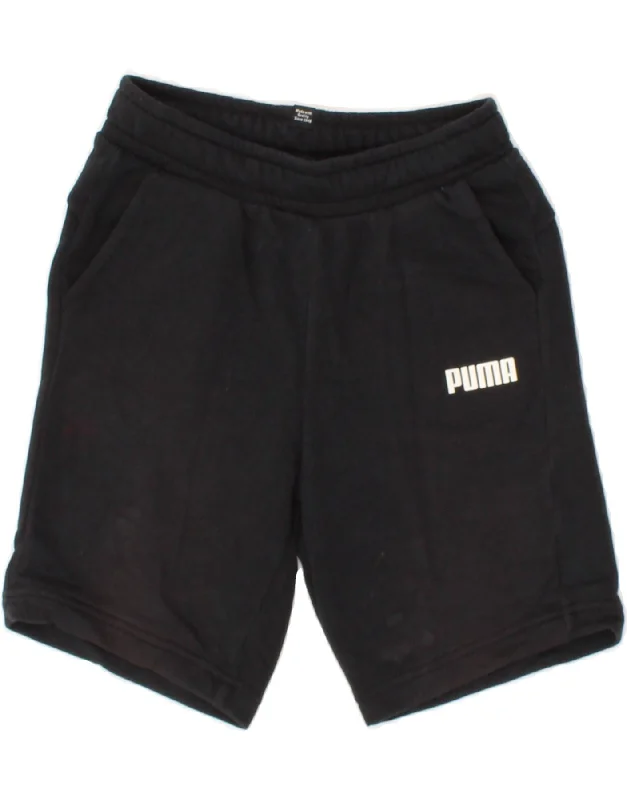 PUMA Boys Sport Shorts 9-10 Years Black Cotton