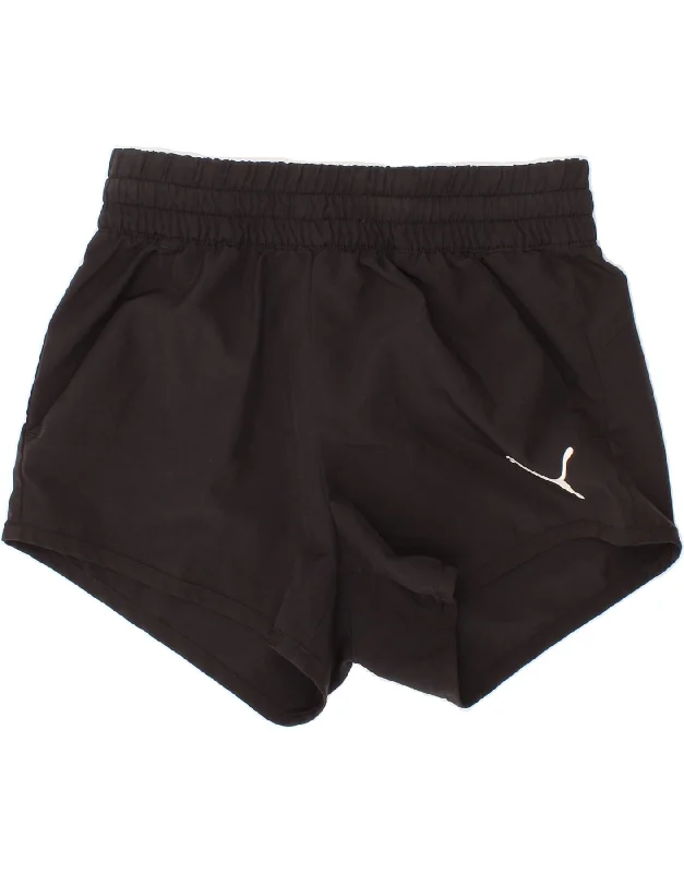 PUMA Girls Sport Shorts 11-12 Years Large Black