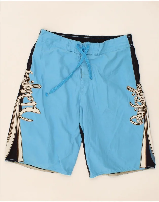 QUIKSILVER Boys Graphic Swimming Shorts 15-16 Years Blue Colourblock