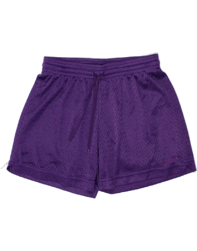 REEBOK Boys Sport Shorts 6-7 Years Small Purple Polyester