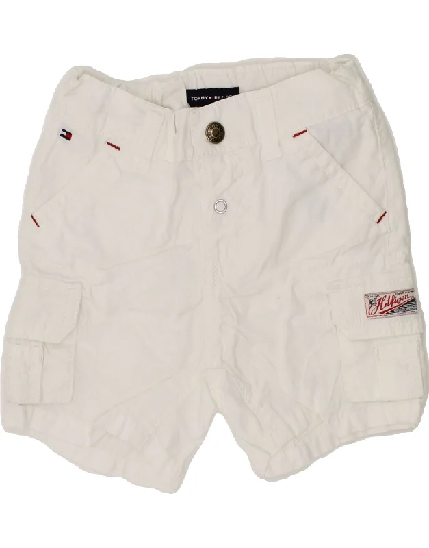 TOMMY HILFIGER Baby Boys Cargo Shorts 3-6 Months W18  White Cotton