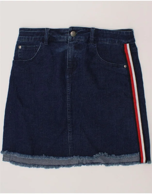 TOMMY HILFIGER Girls Denim Shorts 13-14 Years W27 Navy Blue Cotton