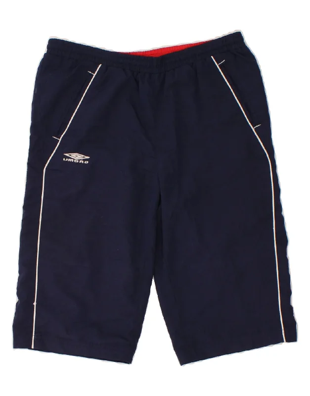 UMBRO Boys Sport Shorts 13-14 Years XL Navy Blue Polyester