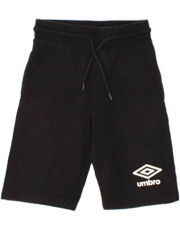 UMBRO Boys Sport Shorts 7-8 Years Medium  Black Cotton