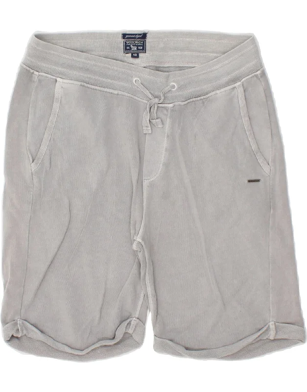 WOOLRICH Boys Sport Shorts 9-10 Years Grey Cotton