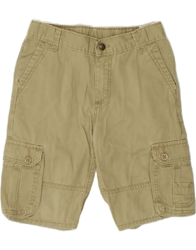 WRANGLER Boys Husky Cargo Shorts 7-8 Years W28 Khaki Cotton