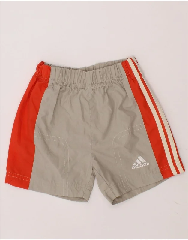 ADIDAS Baby Boys Sport Shorts 3-6 Months Grey Colourblock Polyester