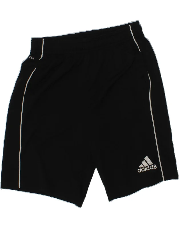 ADIDAS Boys Aeroready Graphic Sport Shorts 13-14 Years Black Polyester