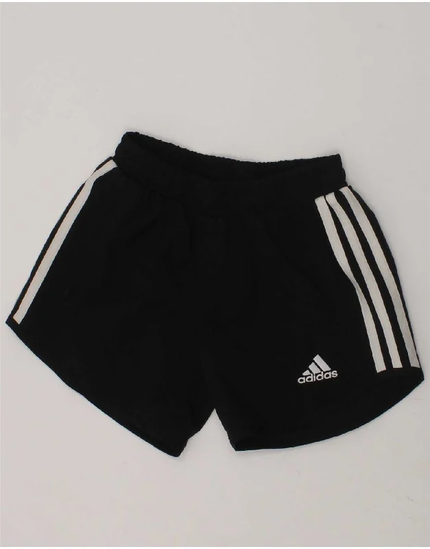 ADIDAS Boys Aeroready Graphic Sport Shorts 7-8 Years Black Polyester