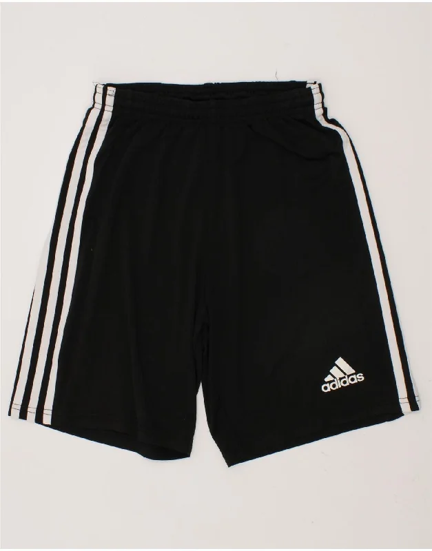 ADIDAS Boys Aeroready Graphic Sport Shorts 7-8 Years XS Black Polyester