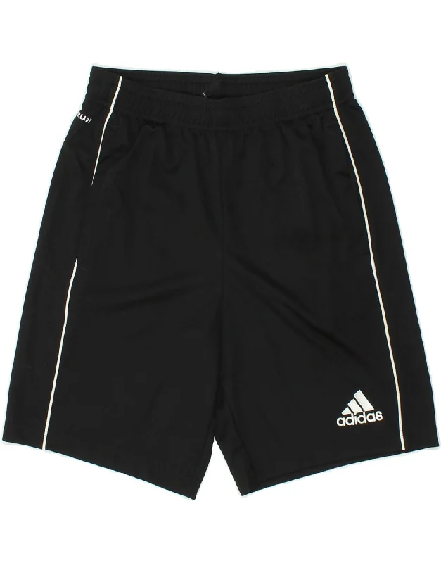 ADIDAS Boys Aeroready Sport Shorts 13-14 Years Black Polyester