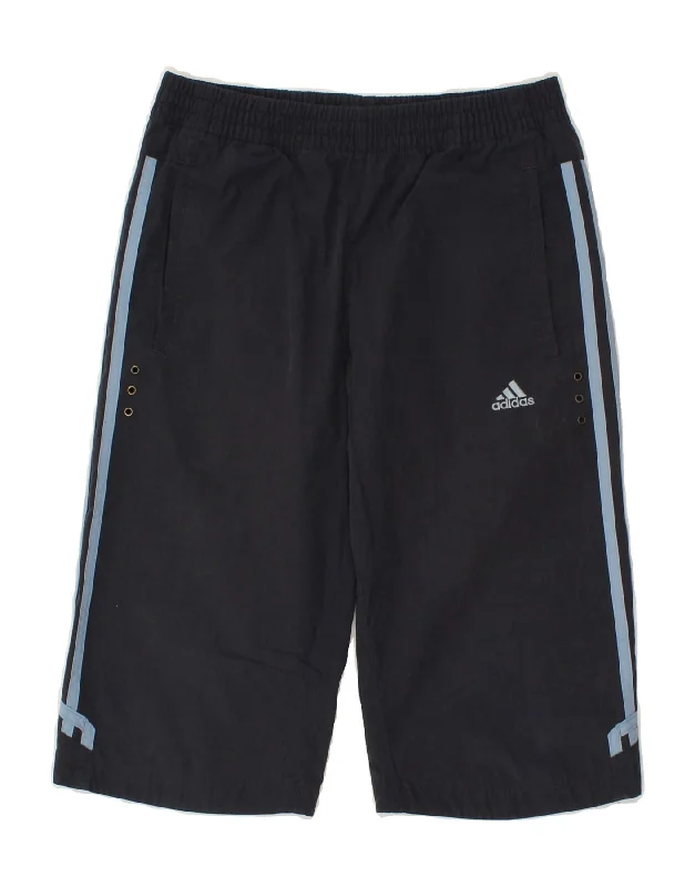 ADIDAS Boys Bermuda Sport Shorts 9-10 Years Navy Blue Cotton