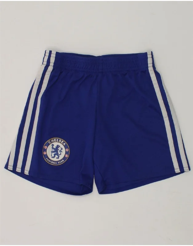 ADIDAS Boys Chelsea FC Graphic Sport Shorts 5-6 Years Blue Polyester